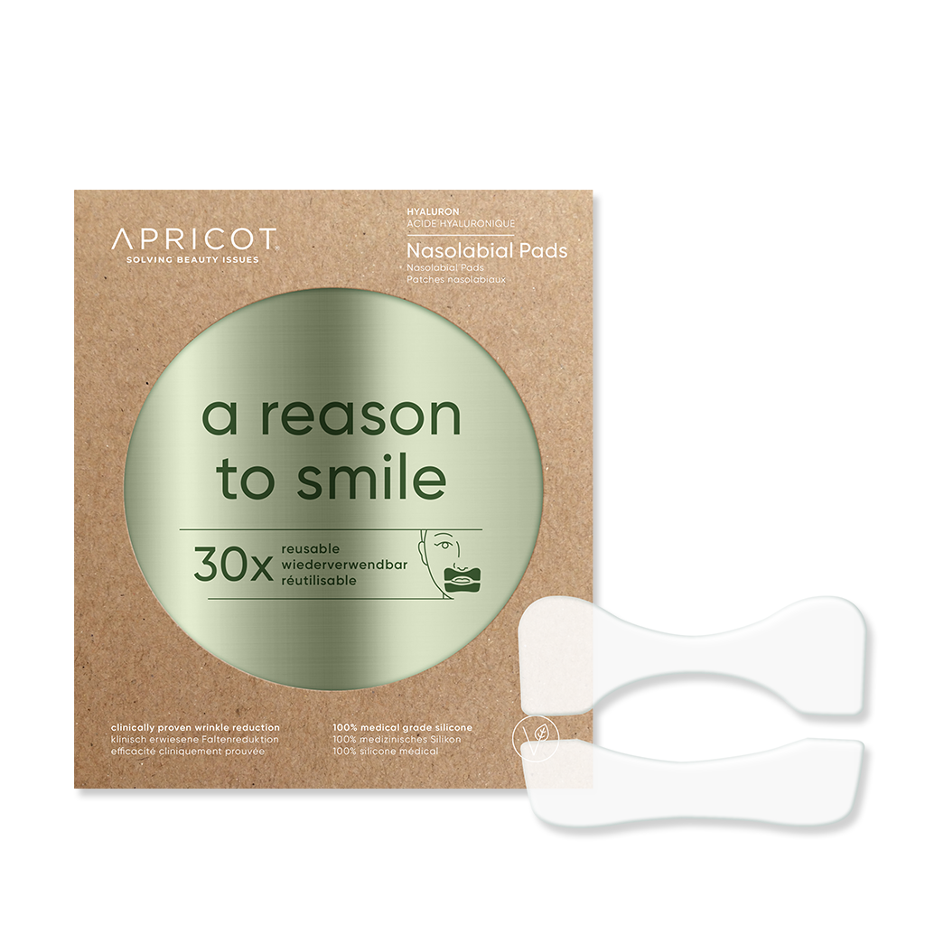 APRICOT silikoonist kortsuplaastrid hüaluroonhappega nasolabiaalkortsudele “A Reason to Smile”, 30x korduvkasutatav