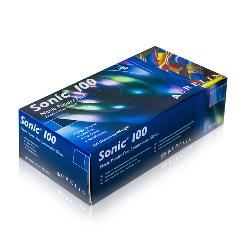 Aurelia Sonic 100 ühekordsed nitriilkindad 100tk, Sinine, Suurus S