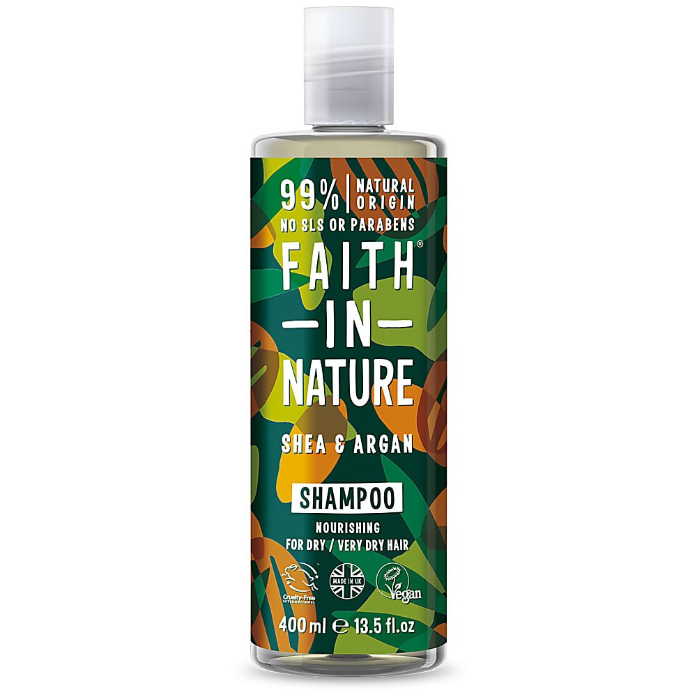 Faith in Nature sügavniisutav šampoon sheavõi ja argaaniaõliga väga kuivadele ja lokkis juustele 400ml