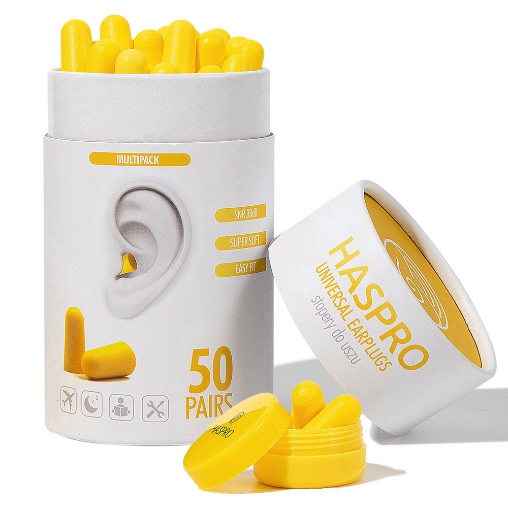 HASPRO pehmest vahust kollased kõrvatropid 50-paari (38dB)