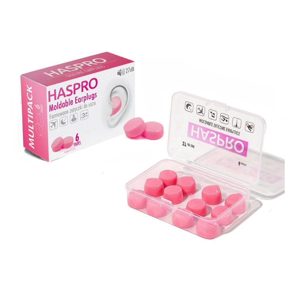 HASPRO roosad silikoonist veekõrvatropid 6-paari (27dB)