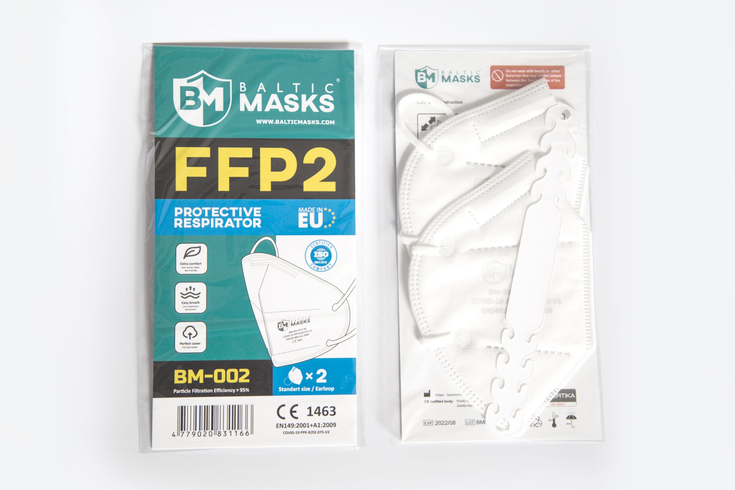 Baltic Masks FFP2 respiraator, volditud, 2tk
