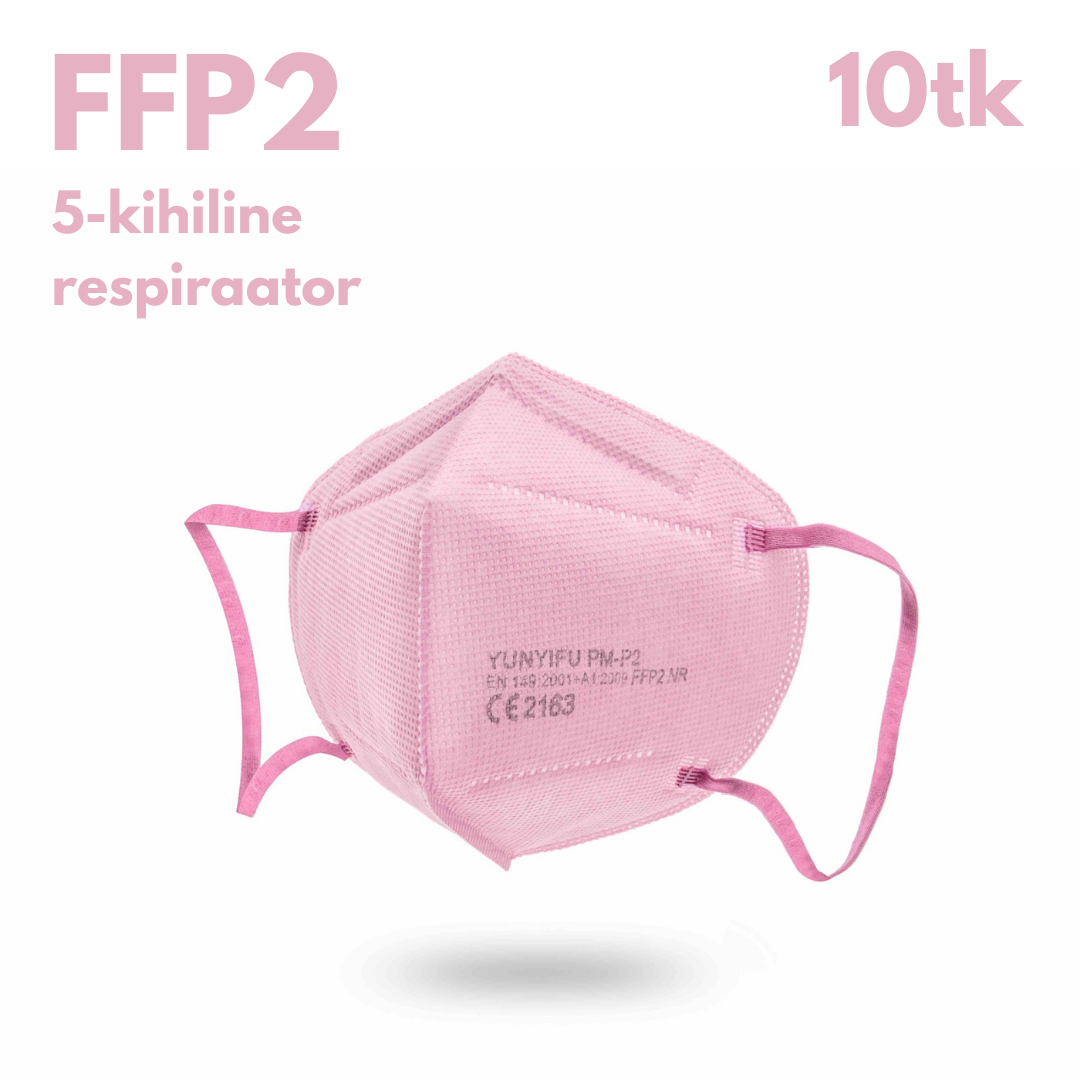 FFP2 respiraator ROOSA, 5-kihiline, 10tk pakis
