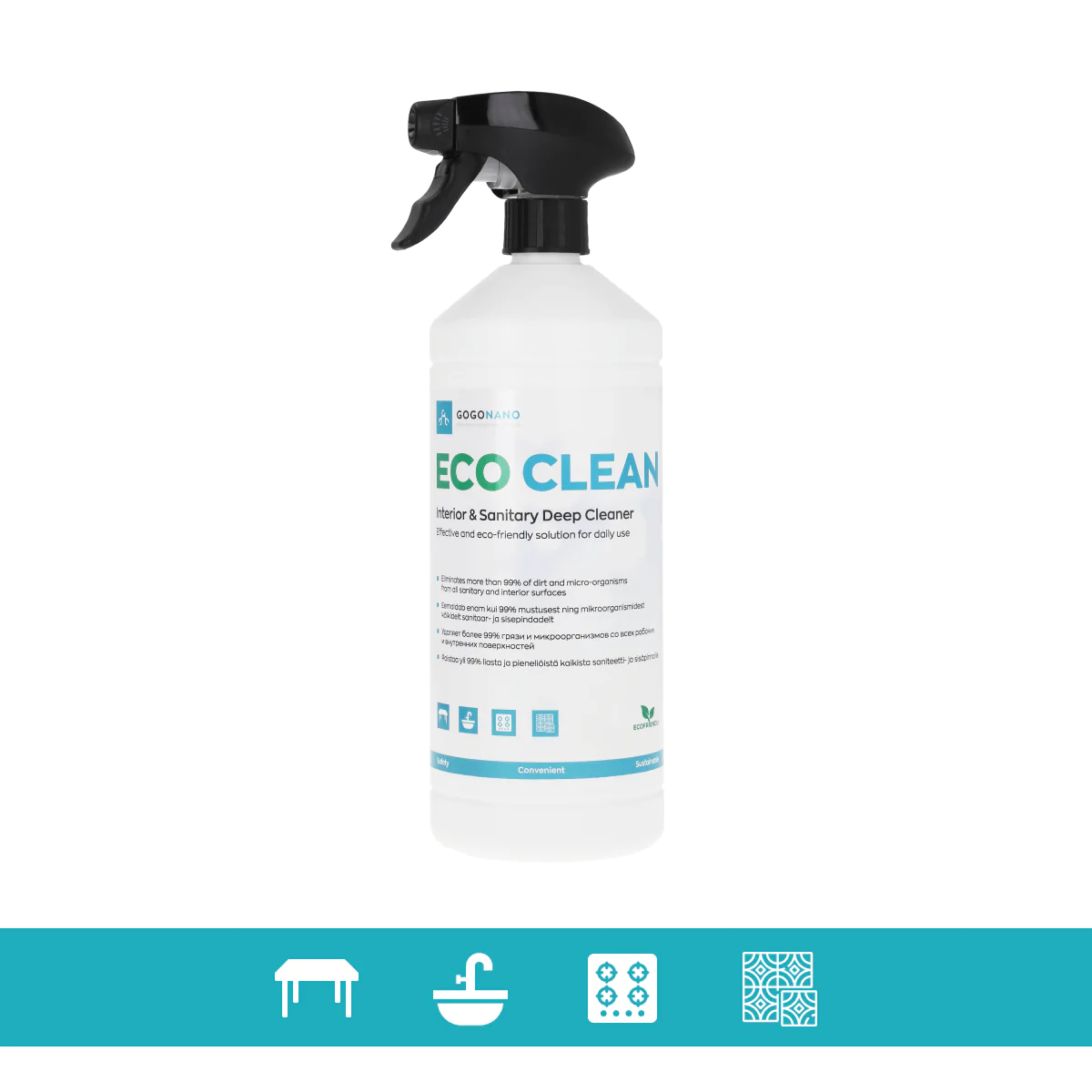 EcoClean – puhastusvahend sanitaar- ja sisepindadele, 1L