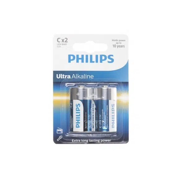 2 x Patarei Philips LR14E C 2 Ultra Alkaline